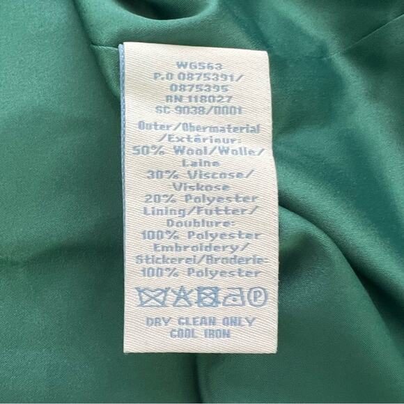 Boden Libby Green Black Circle Wool Blend A Line Skirt Size 14 Long - Picture 10 of 13